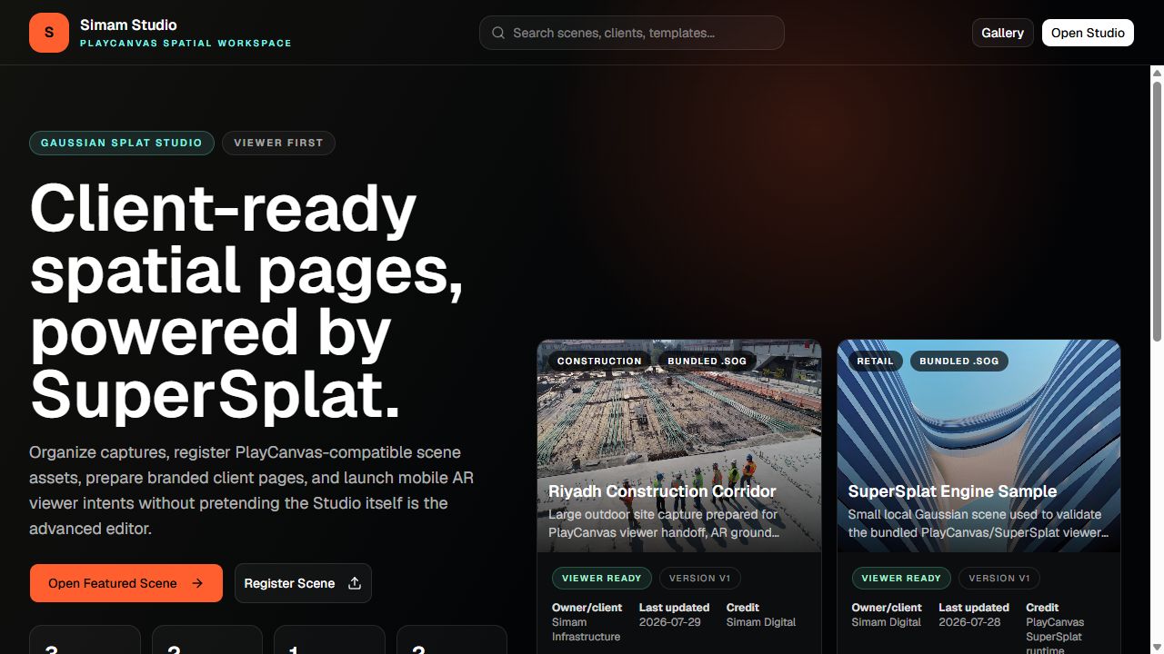 Simam Spatial Studio live product screenshot